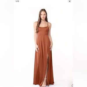 AZAZIE HALSEY Stretch
Cedar Rose Sheath Side Slit Stretch Satin Dress